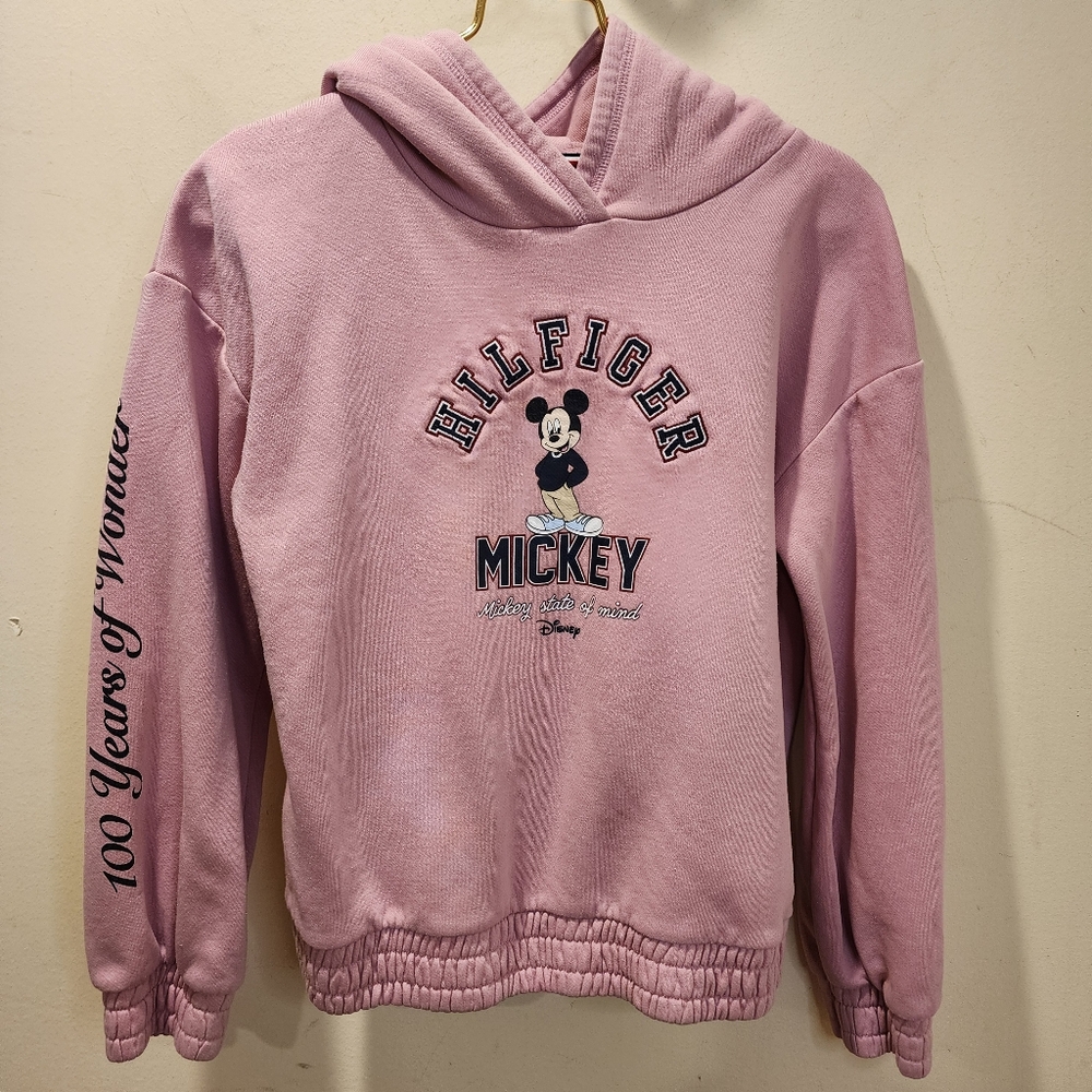 Tommy Hilfiger x Disney Mickey Mouse fleece hoodie in pink Kids Size L